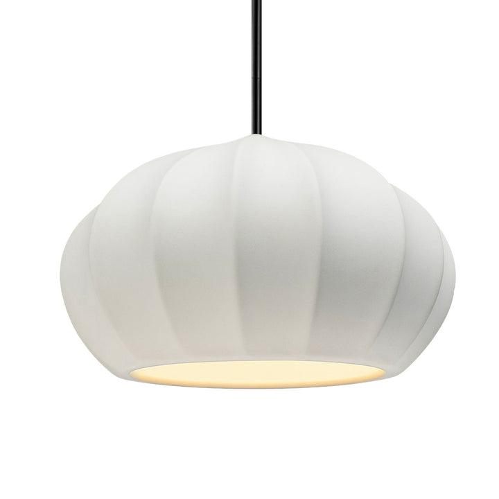 Justice Designs - CER-6605-BIS-MBLK-RIGID - One Light Pendant - Radiance Collection - Matte Black