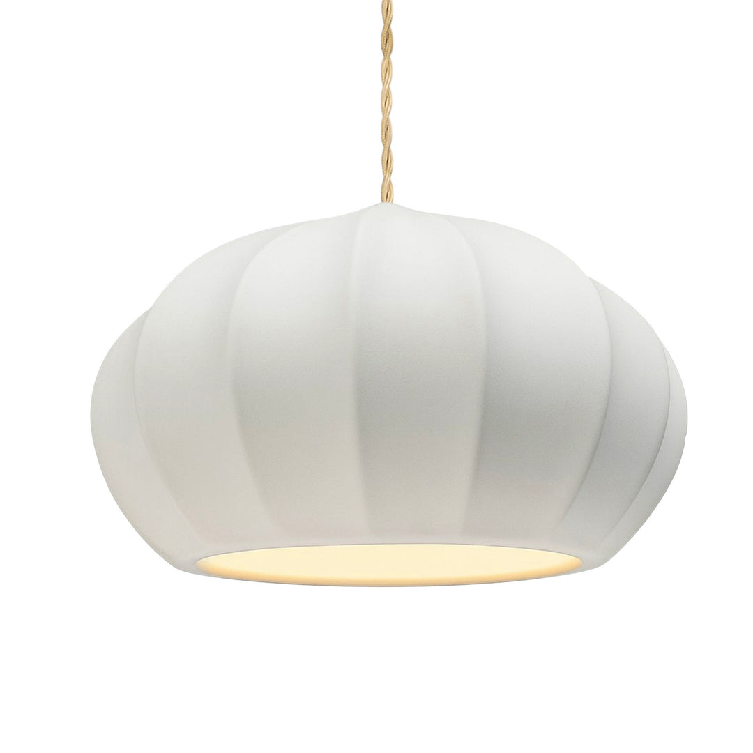 Justice Designs - CER-6605-BIS-NCKL-BEIG-TWST - One Light Pendant - Radiance Collection - Brushed Nickel