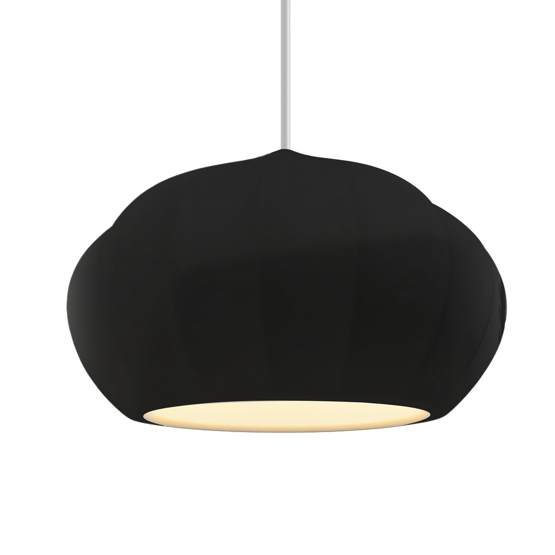 Justice Designs - CER-6605-BKMT-ABRS-WTCD - One Light Pendant - Radiance Collection - Antique Brass
