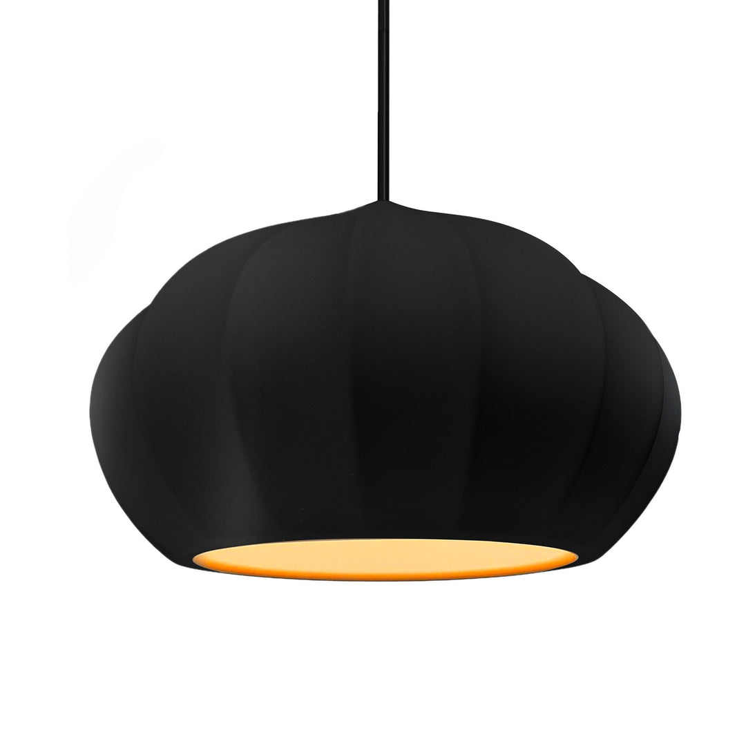 Justice Designs - CER-6605-CBGD-MBLK-BKCD - One Light Pendant - Radiance Collection - Matte Black