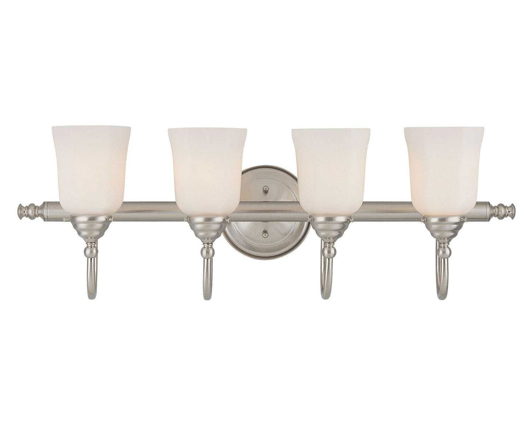 Brunswick Four Light Bath Bar in Satin Nickel Savoy House