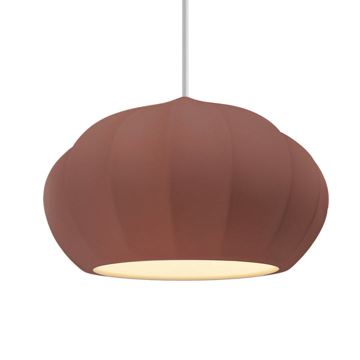 Justice Designs - CER-6605-CLAY-ABRS-WTCD - One Light Pendant - Radiance Collection - Antique Brass