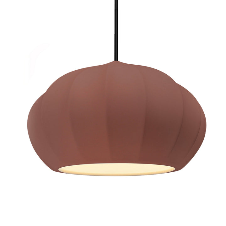 Justice Designs - CER-6605-CLAY-MBLK-BKCD - One Light Pendant - Radiance Collection - Matte Black