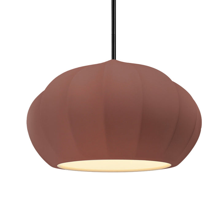 Justice Designs - CER-6605-CLAY-MBLK-RIGID - One Light Pendant - Radiance Collection - Matte Black