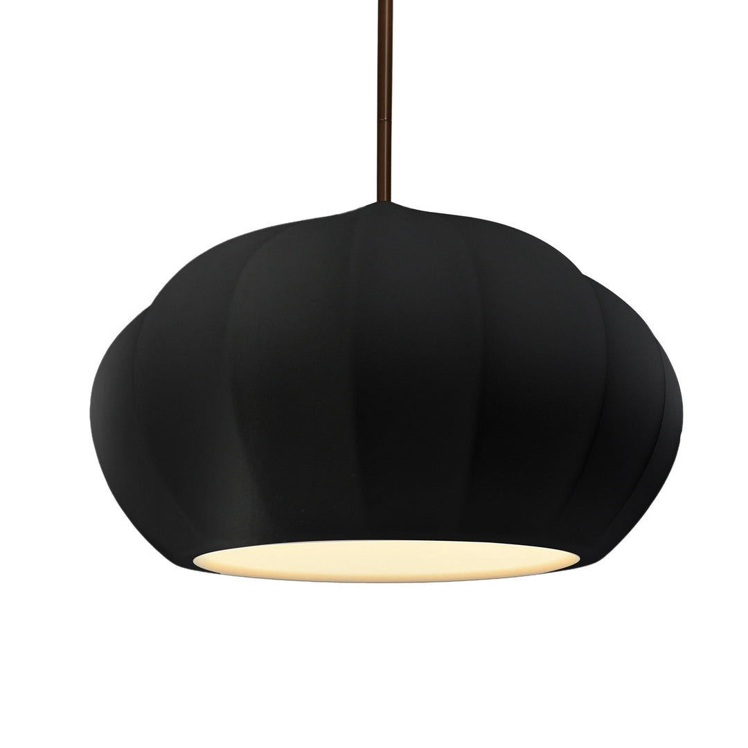 Justice Designs - CER-6605-CRB-DBRZ-RIGID - One Light Pendant - Radiance Collection - Dark Bronze