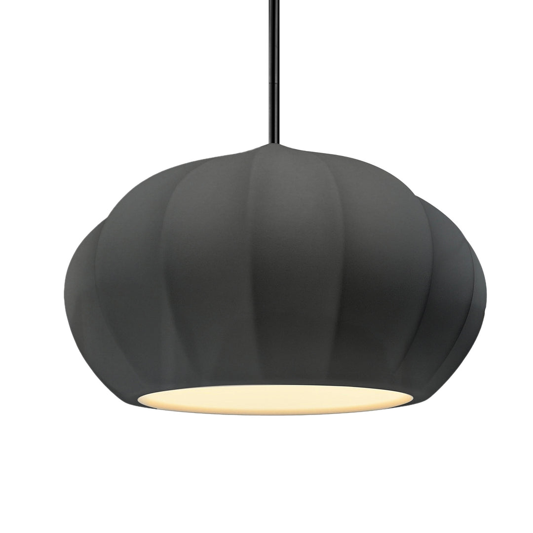 Justice Designs - CER-6605-GRY-MBLK-RIGID - One Light Pendant - Radiance Collection - Matte Black