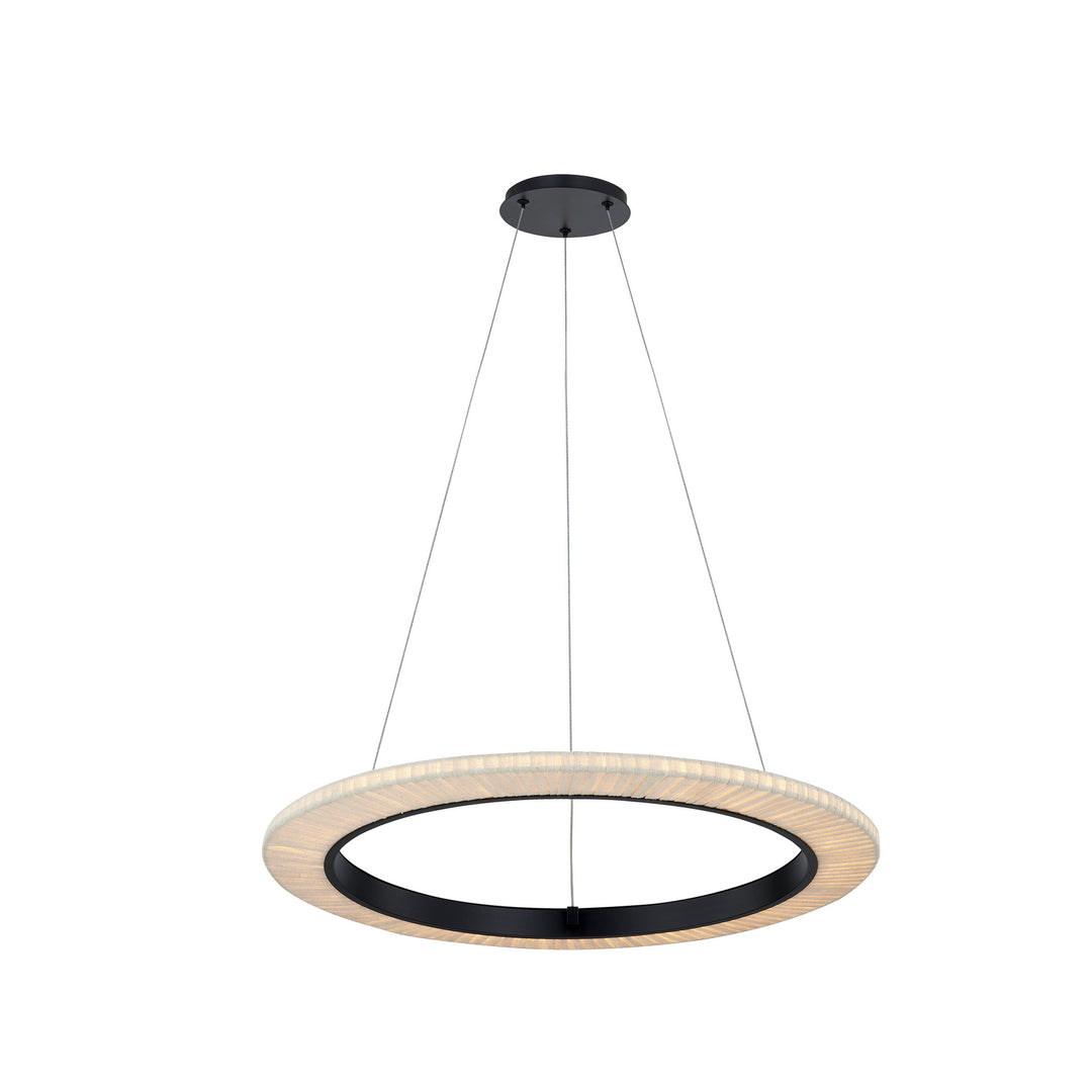 Justice Designs - FAB-8332-CREM-MBLK - LED Pendant - Textile - Matte Black