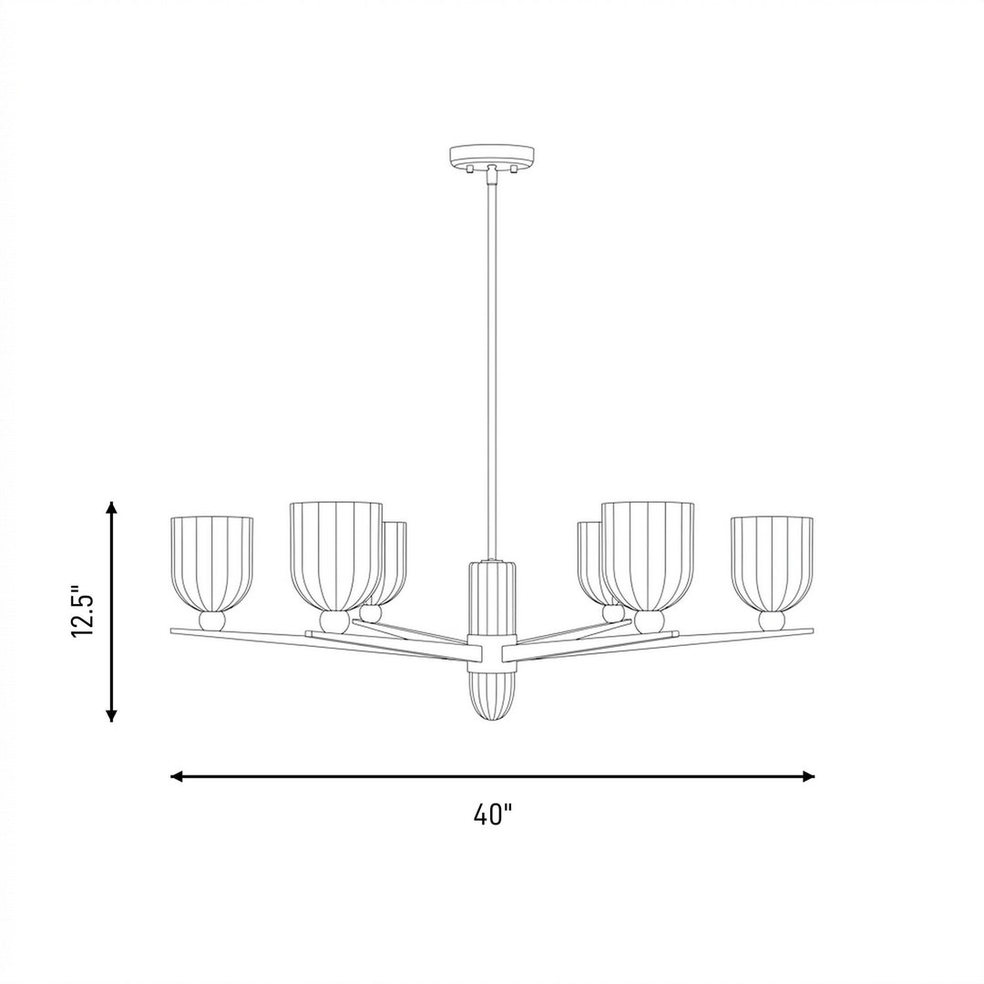 Savoy House - 1-1125-6-322 - Six Light Chandelier - Collier - Warm Brass