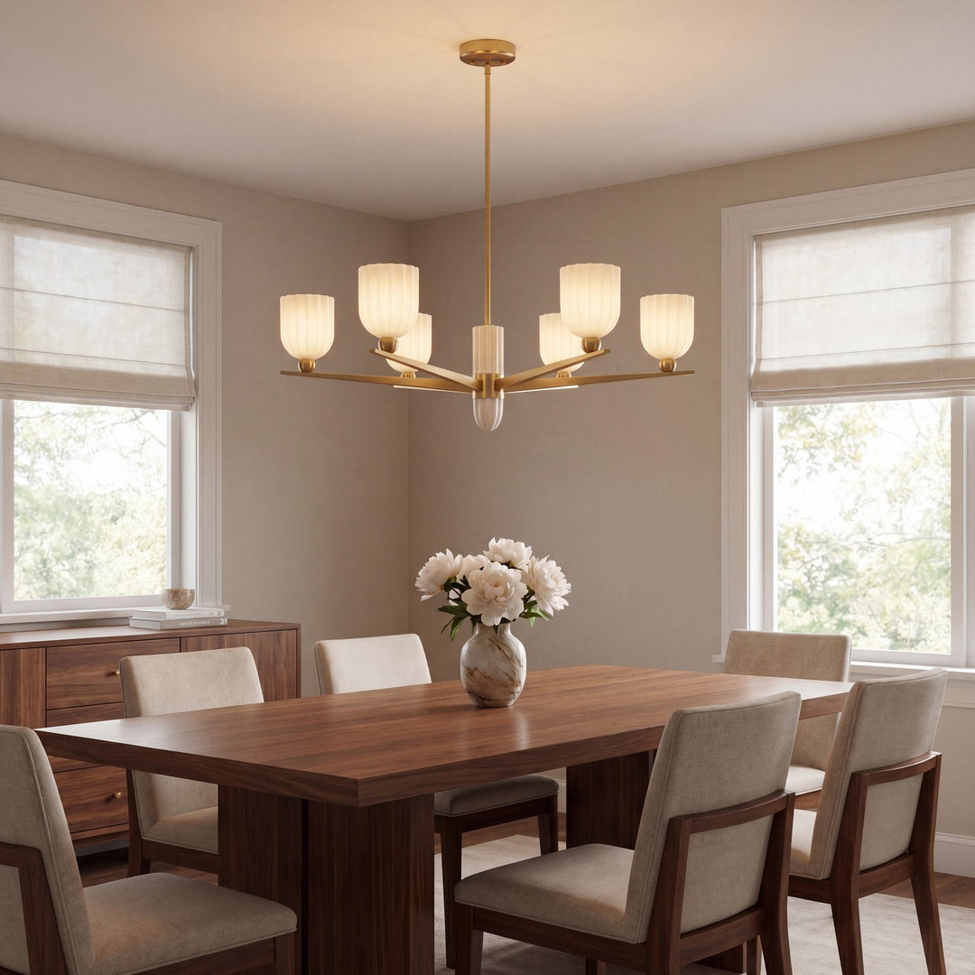 Savoy House - 1-1125-6-322 - Six Light Chandelier - Collier - Warm Brass