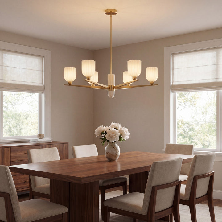 Savoy House - 1-1125-6-322 - Six Light Chandelier - Collier - Warm Brass