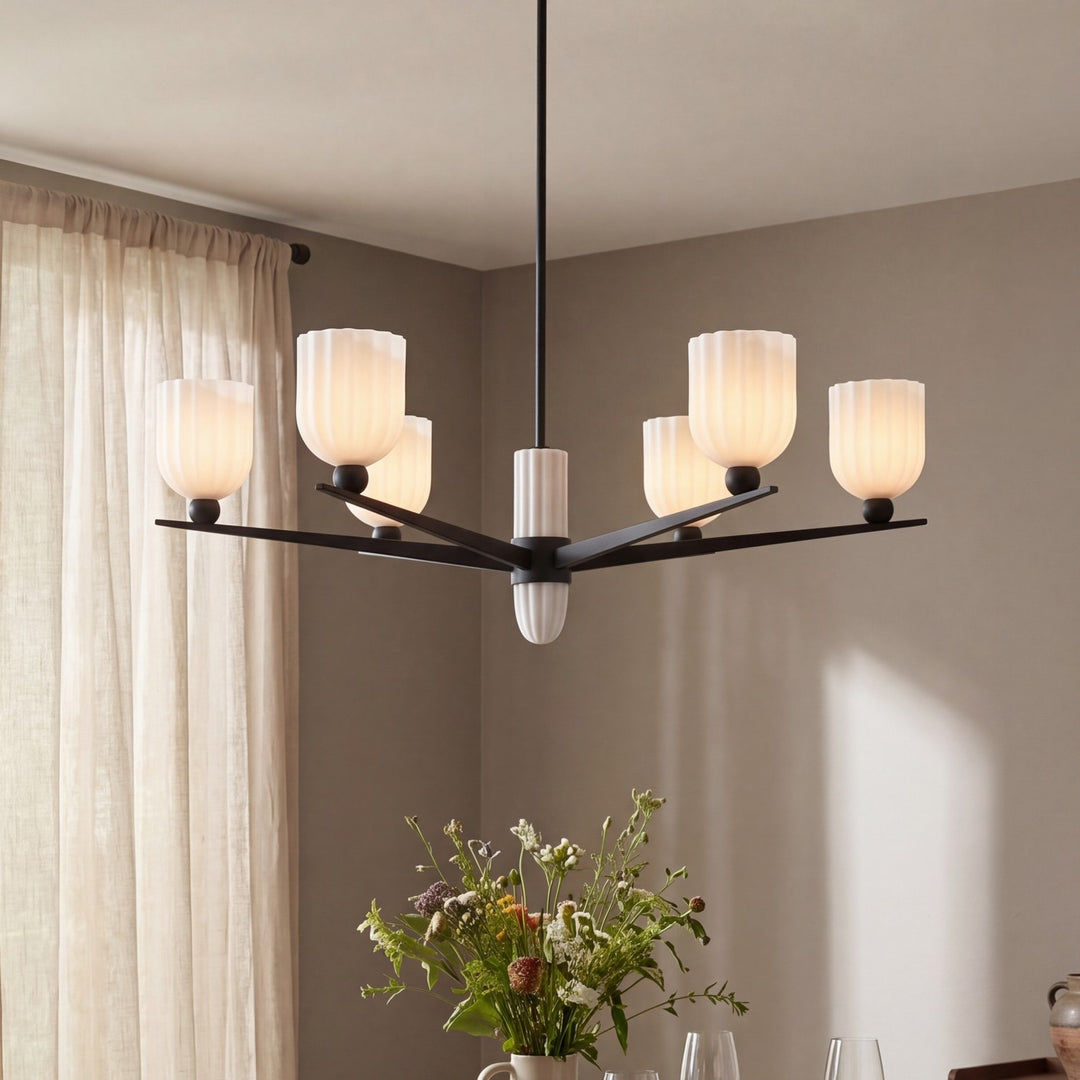 Savoy House - 1-1125-6-89 - Six Light Chandelier - Collier - Matte Black