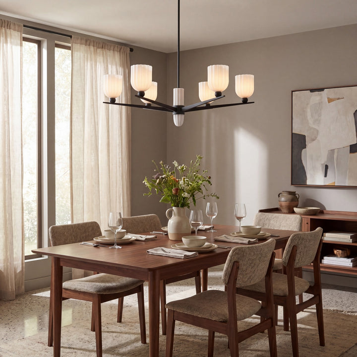 Savoy House - 1-1125-6-89 - Six Light Chandelier - Collier - Matte Black