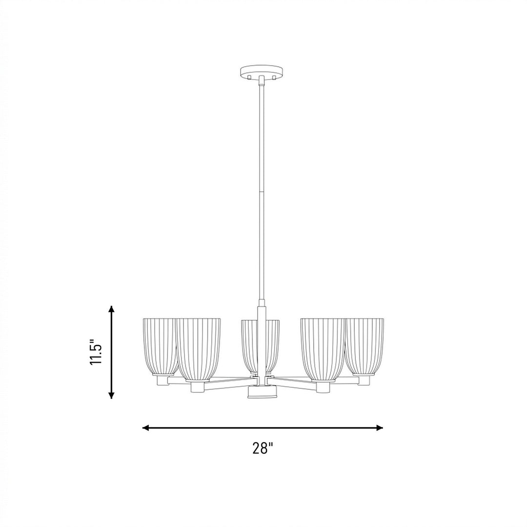 Savoy House - 1-1246-5-127 - Five Light Chandelier - Baldwin - Noble Brass
