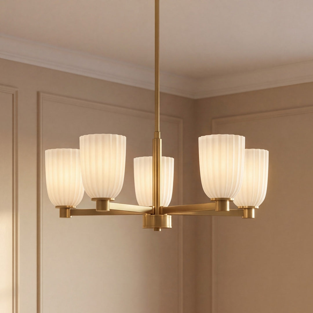 Savoy House - 1-1246-5-127 - Five Light Chandelier - Baldwin - Noble Brass
