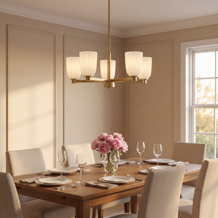 Savoy House - 1-1246-5-127 - Five Light Chandelier - Baldwin - Noble Brass