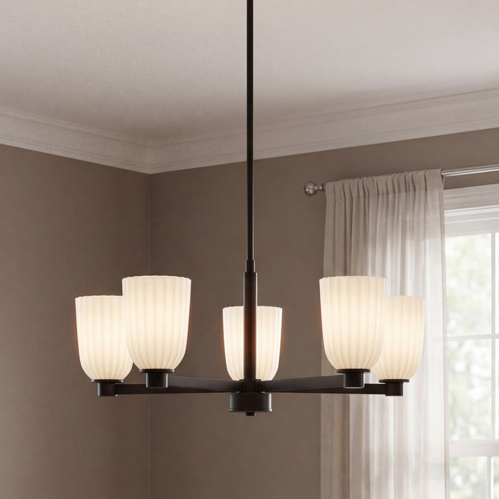 Savoy House - 1-1246-5-89 - Five Light Chandelier - Baldwin - Matte Black