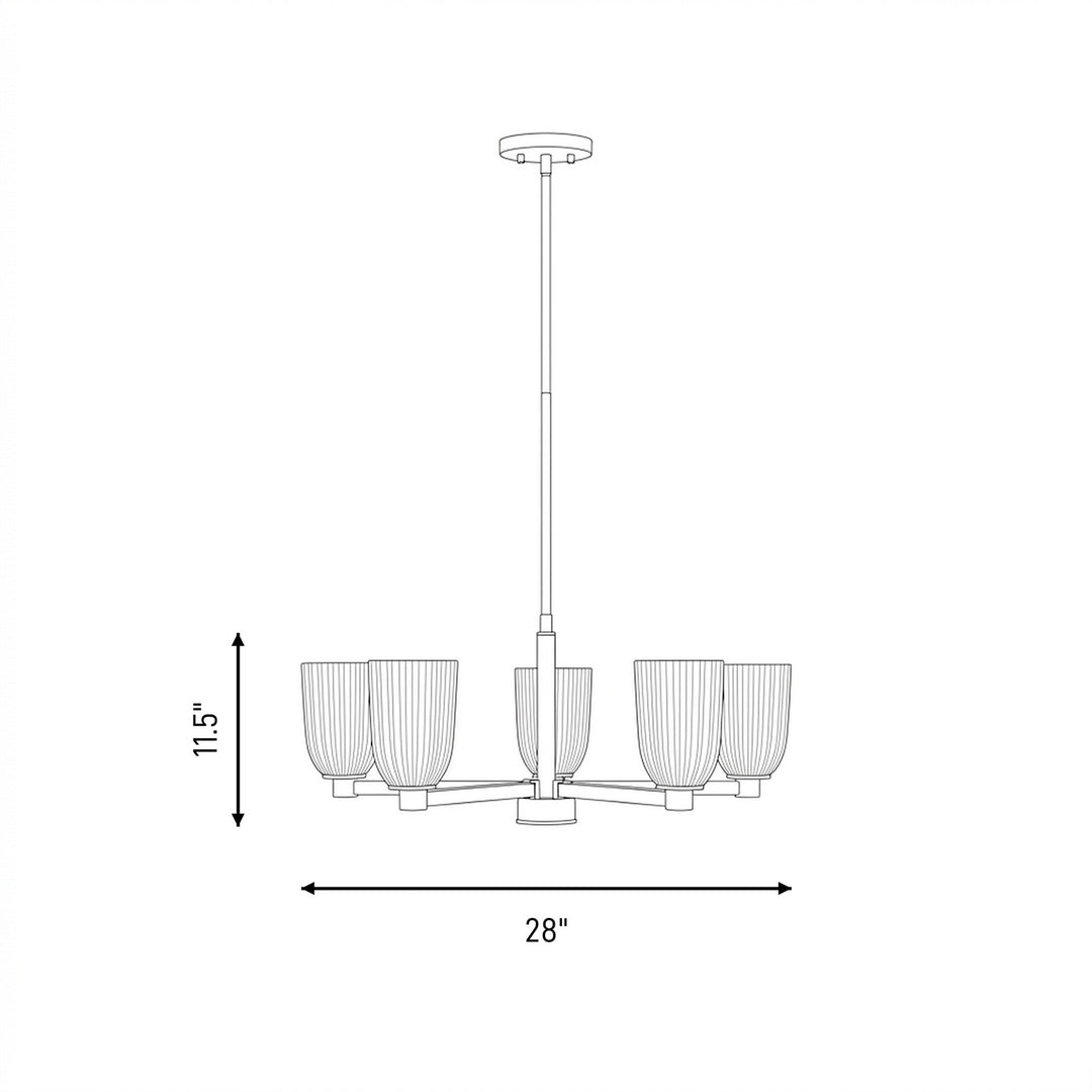 Savoy House - 1-1246-5-89 - Five Light Chandelier - Baldwin - Matte Black
