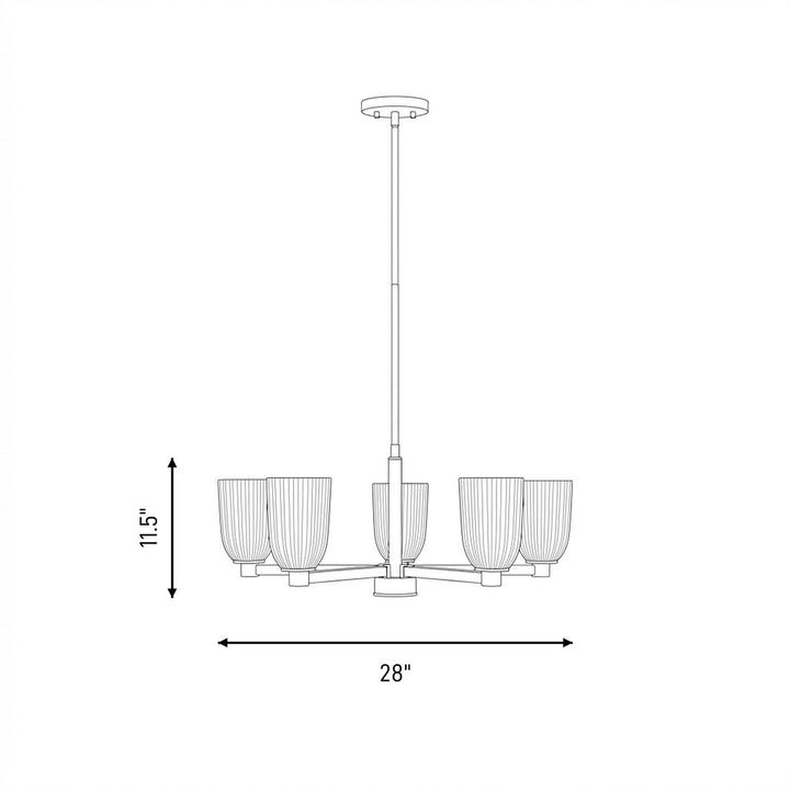 Savoy House - 1-1246-5-89 - Five Light Chandelier - Baldwin - Matte Black