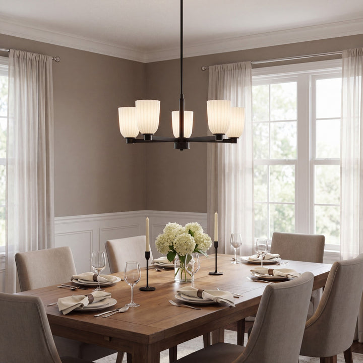 Savoy House - 1-1246-5-89 - Five Light Chandelier - Baldwin - Matte Black