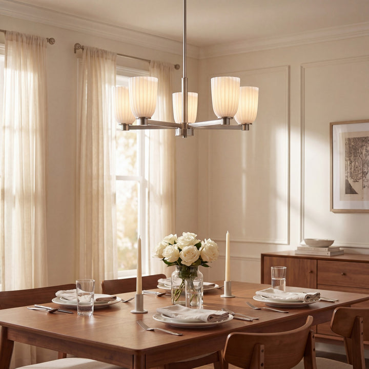 Savoy House - 1-1246-5-SN - Five Light Chandelier - Baldwin - Satin Nickel