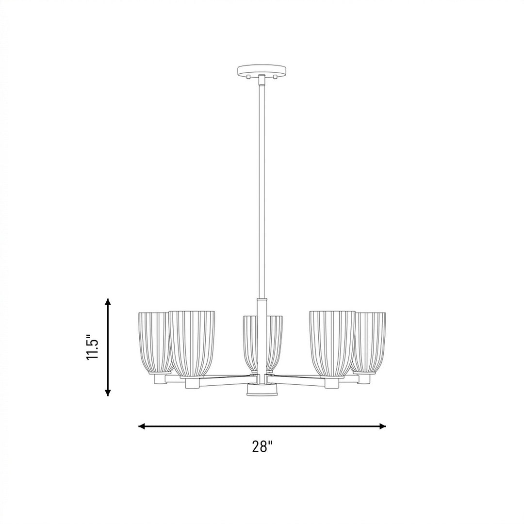 Savoy House - 1-1246-5-SN - Five Light Chandelier - Baldwin - Satin Nickel
