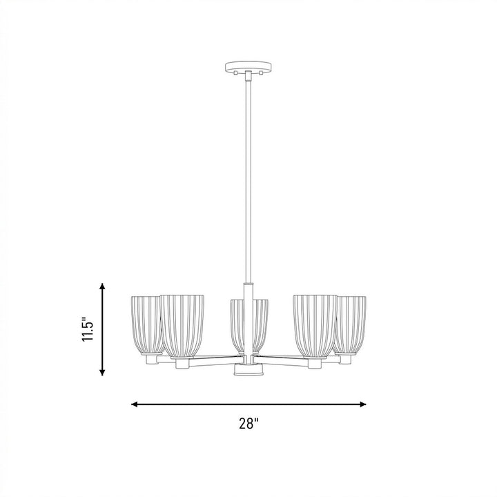 Savoy House - 1-1246-5-SN - Five Light Chandelier - Baldwin - Satin Nickel