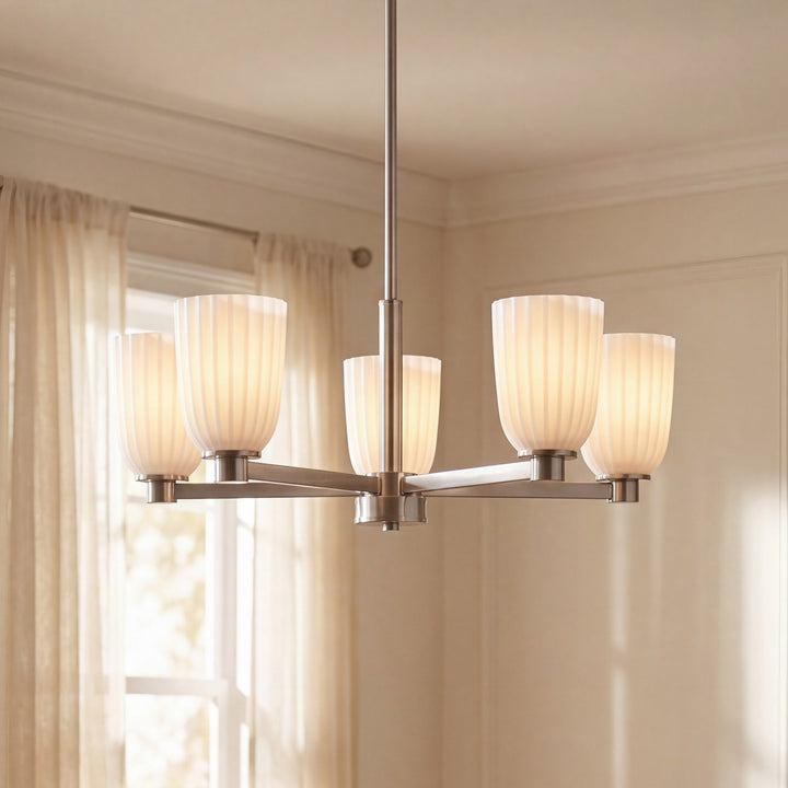 Savoy House - 1-1246-5-SN - Five Light Chandelier - Baldwin - Satin Nickel