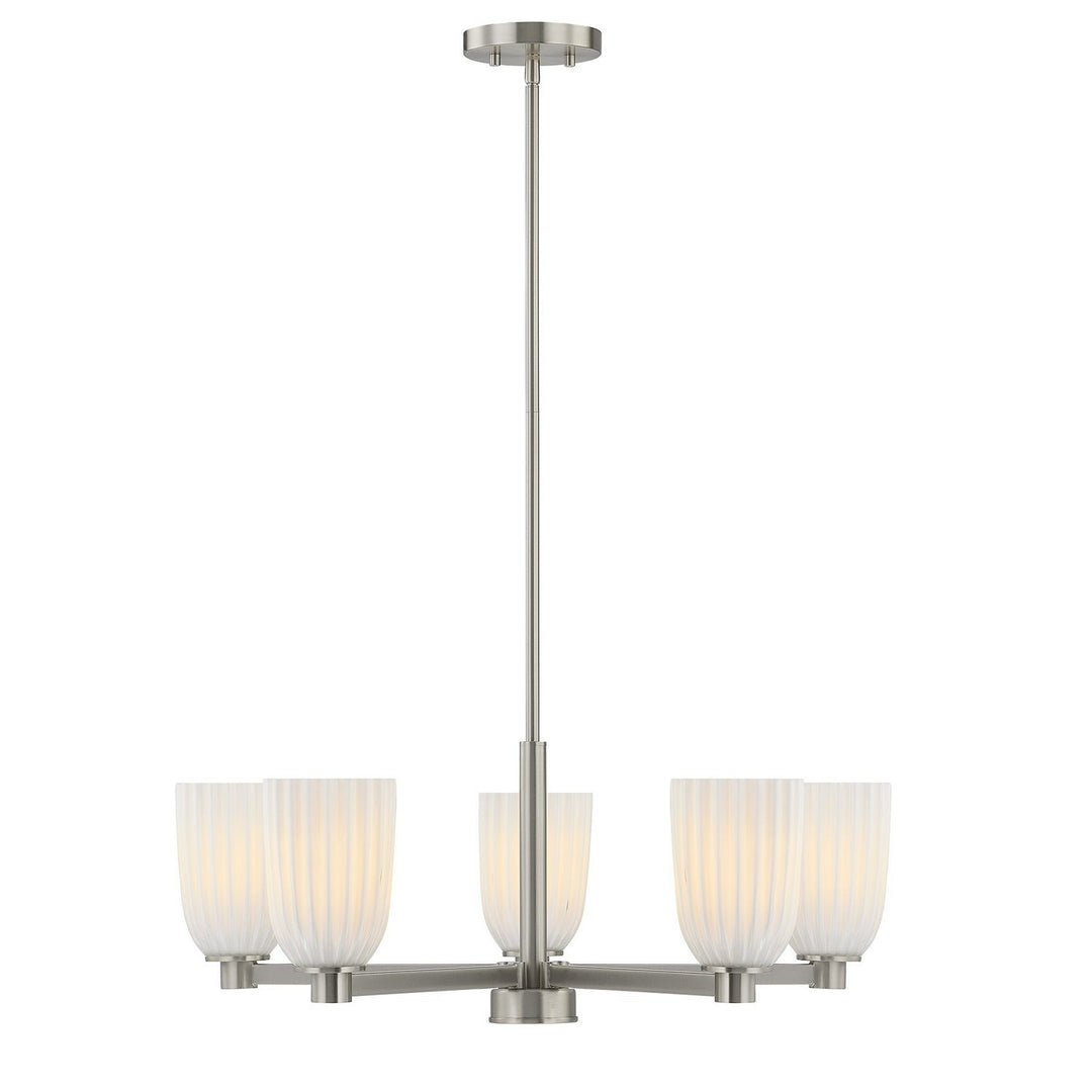 Savoy House - 1-1246-5-SN - Five Light Chandelier - Baldwin - Satin Nickel