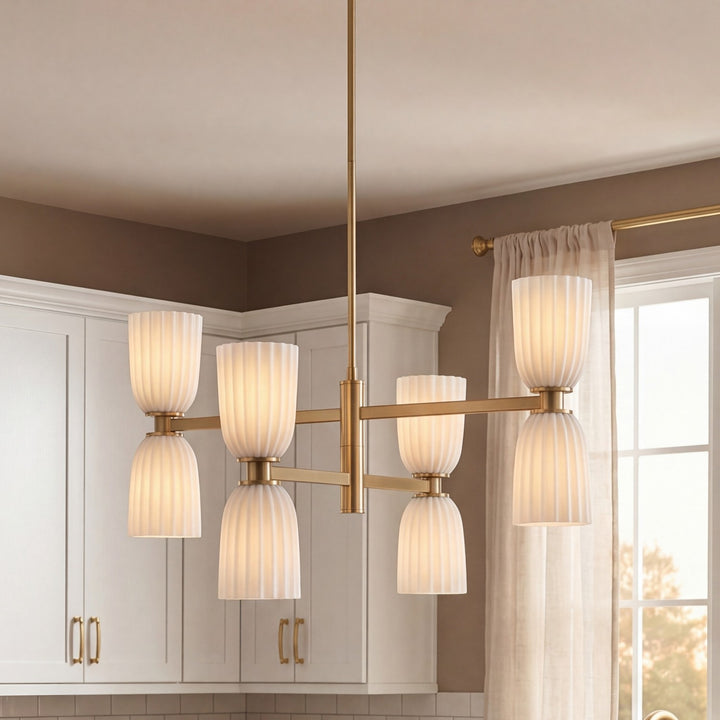 Savoy House - 1-1248-8-127 - Eight Light Chandelier - Baldwin - Noble Brass