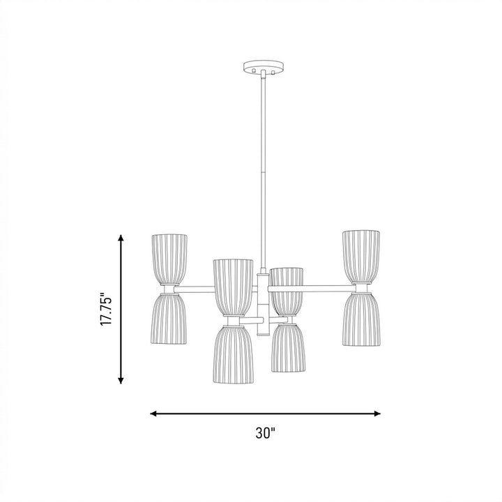 Savoy House - 1-1248-8-89 - Eight Light Chandelier - Baldwin - Matte Black