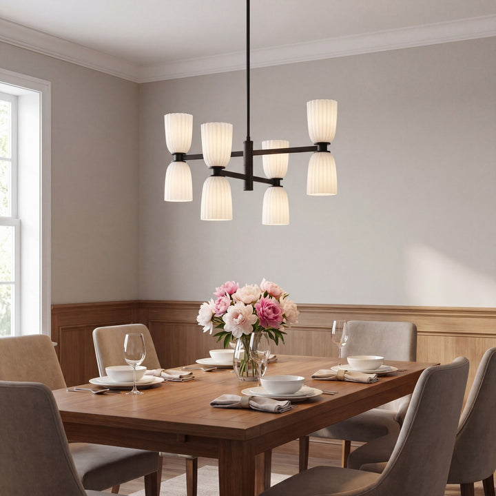 Savoy House - 1-1248-8-89 - Eight Light Chandelier - Baldwin - Matte Black