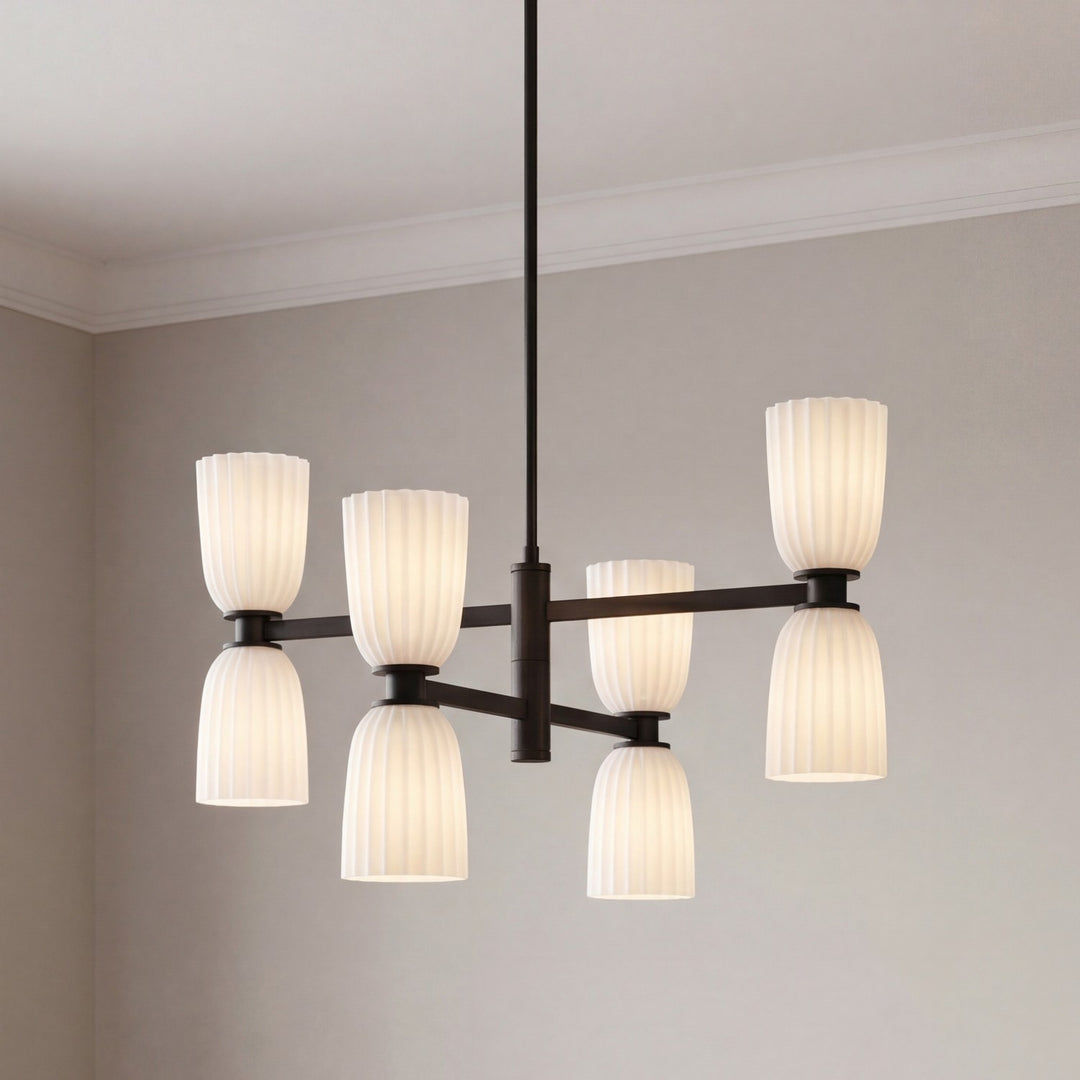Savoy House - 1-1248-8-89 - Eight Light Chandelier - Baldwin - Matte Black