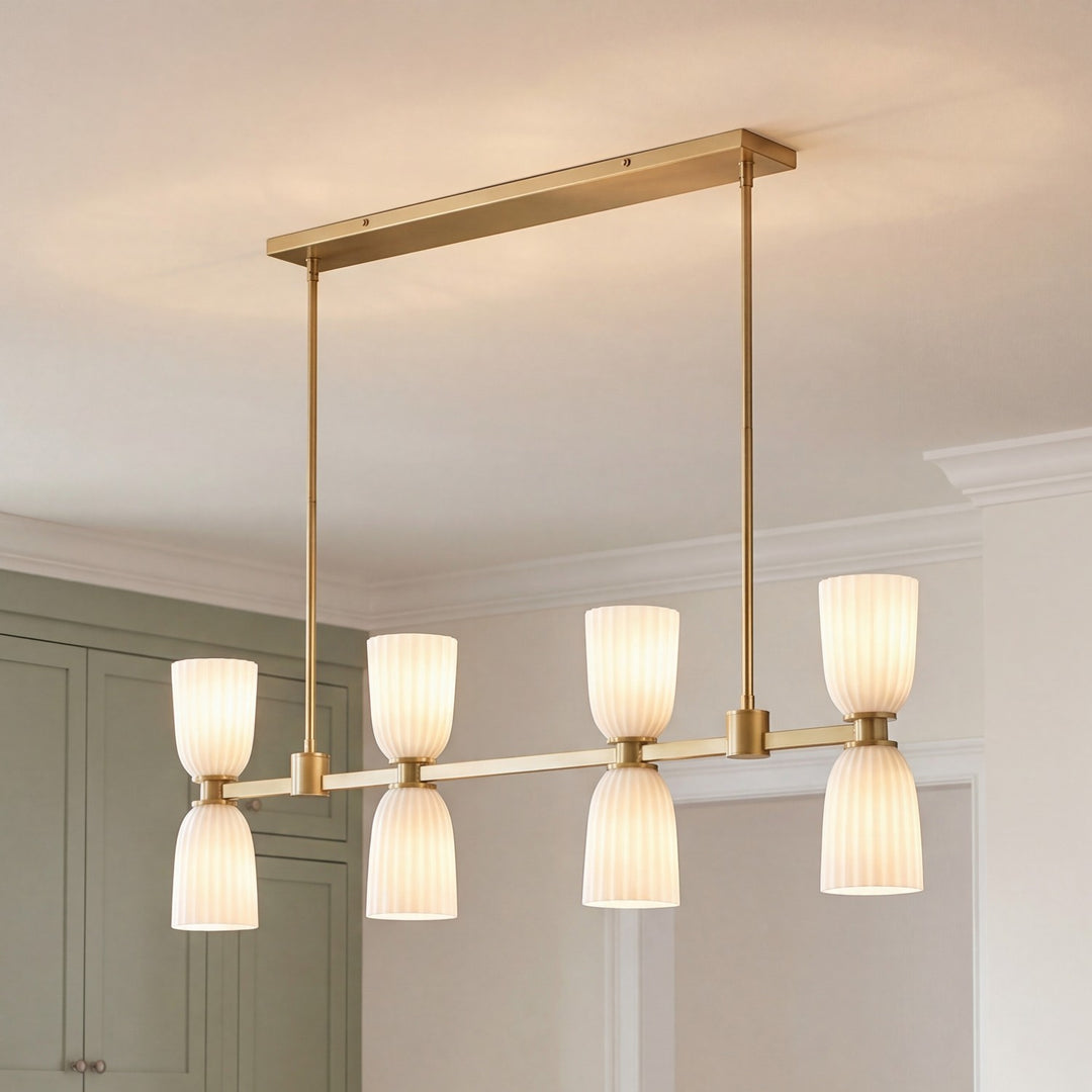 Savoy House - 1-1249-8-127 - Eight Light Linear Chandelier - Baldwin - Noble Brass