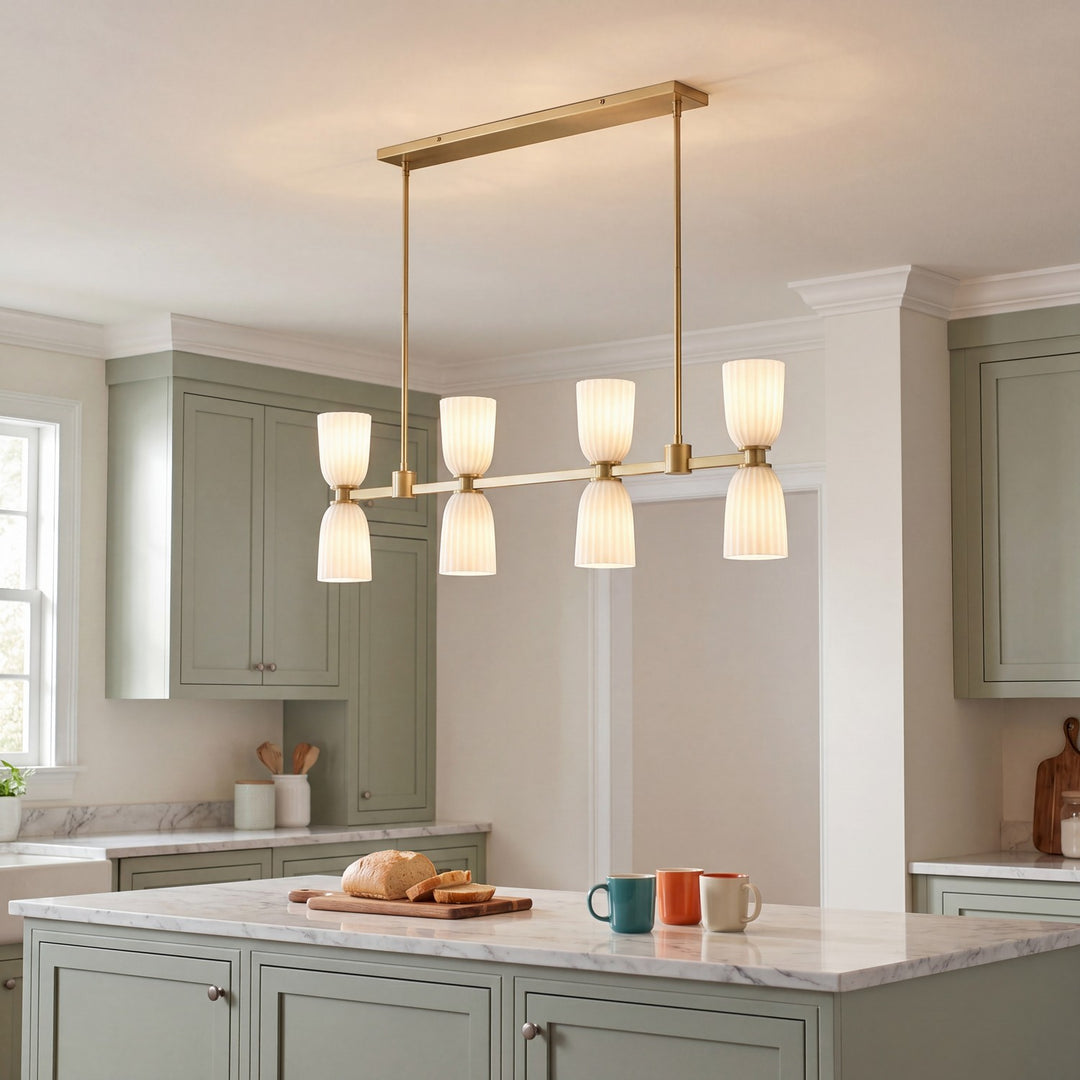 Savoy House - 1-1249-8-127 - Eight Light Linear Chandelier - Baldwin - Noble Brass