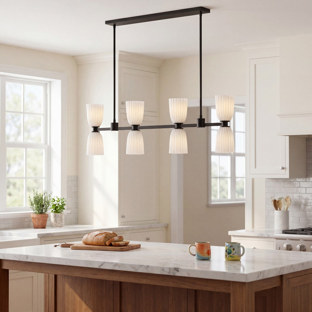 Savoy House - 1-1249-8-89 - Eight Light Linear Chandelier - Baldwin - Matte Black