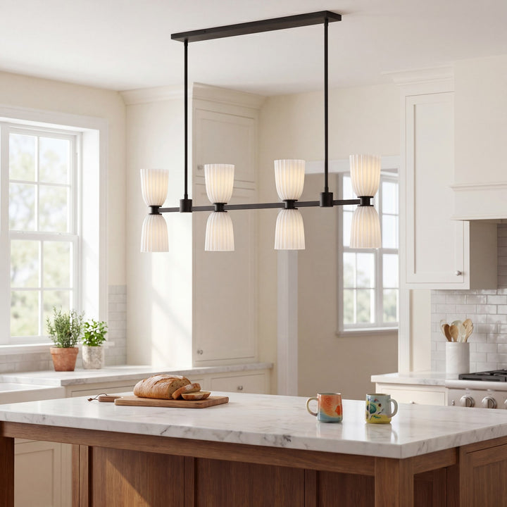 Savoy House - 1-1249-8-89 - Eight Light Linear Chandelier - Baldwin - Matte Black