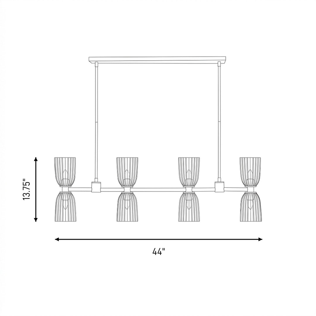 Savoy House - 1-1249-8-89 - Eight Light Linear Chandelier - Baldwin - Matte Black