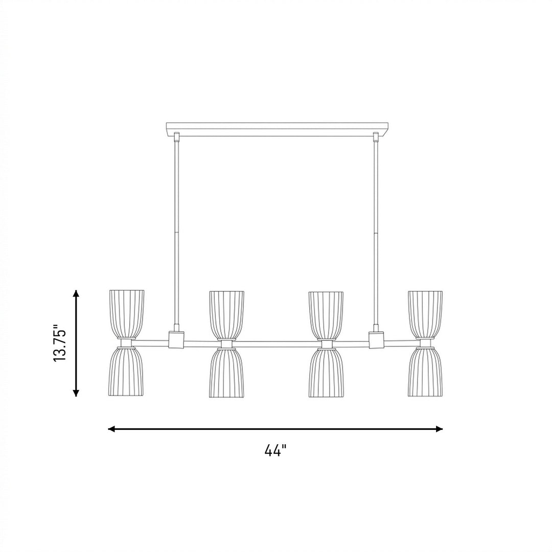 Savoy House - 1-1249-8-SN - Eight Light Linear Chandelier - Baldwin - Satin Nickel