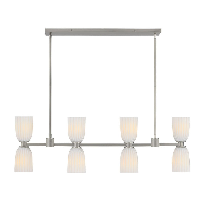 Savoy House - 1-1249-8-SN - Eight Light Linear Chandelier - Baldwin - Satin Nickel