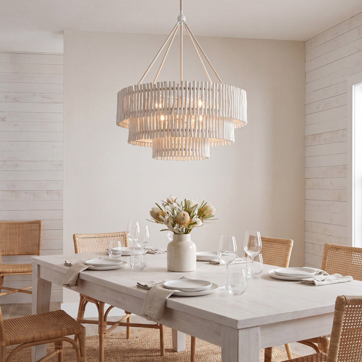 Savoy House - 1-1456-9-340 - Nine Light Chandelier - Phong - Blanco