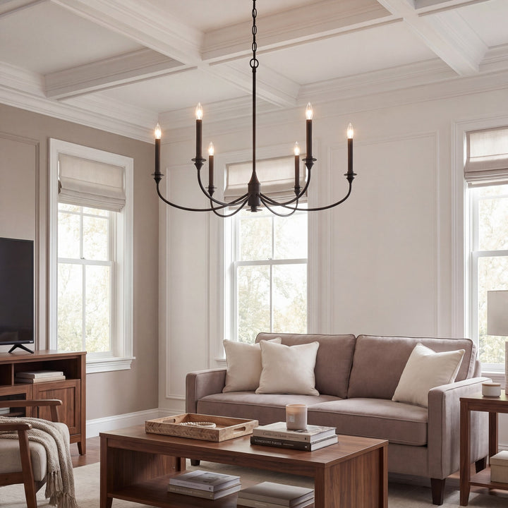 Savoy House - 1-1500-6-89 - Six Light Chandelier - Coventry - Matte Black