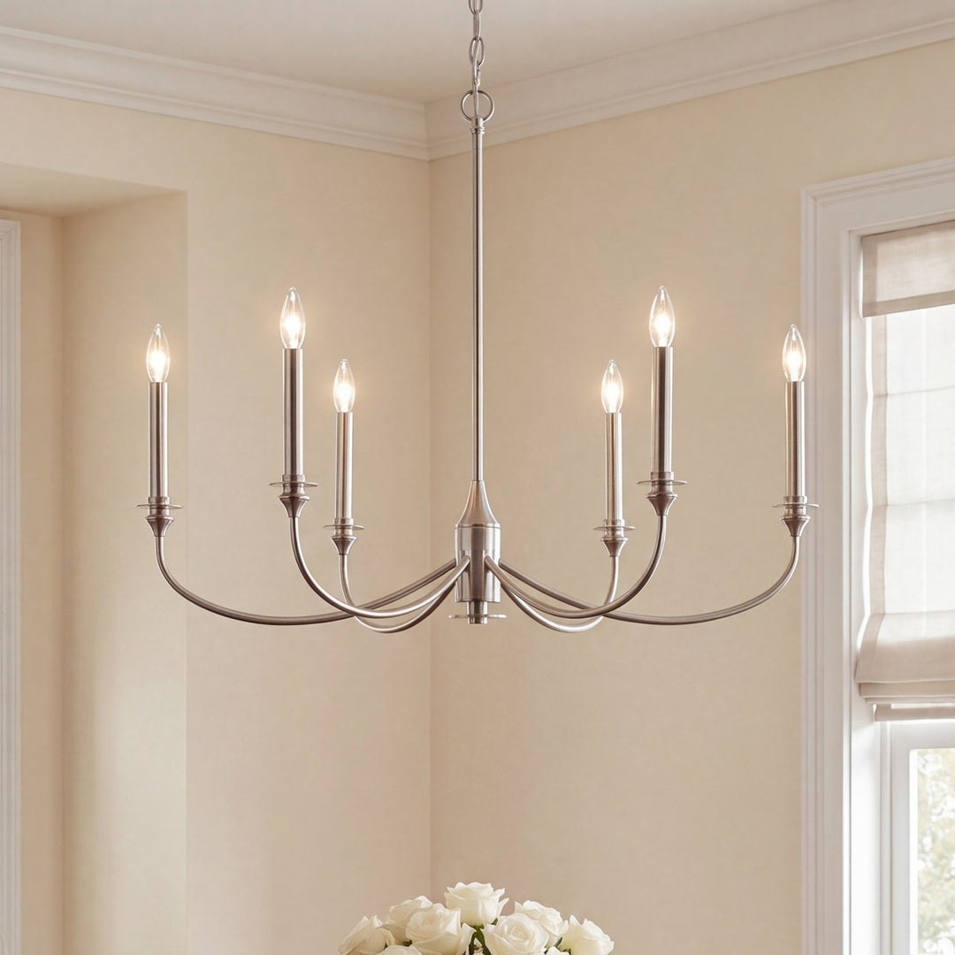 Savoy House - 1-1500-6-SN - Six Light Chandelier - Coventry - Satin Nickel