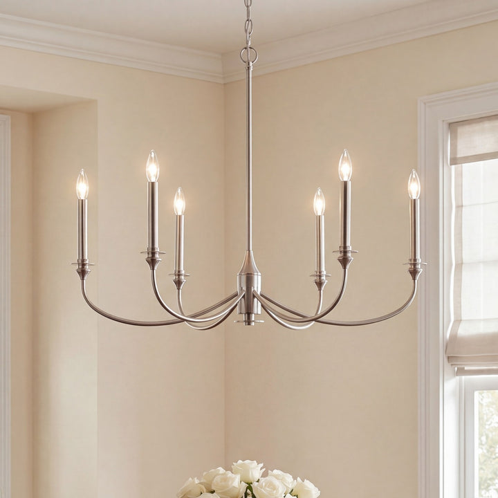 Savoy House - 1-1500-6-SN - Six Light Chandelier - Coventry - Satin Nickel