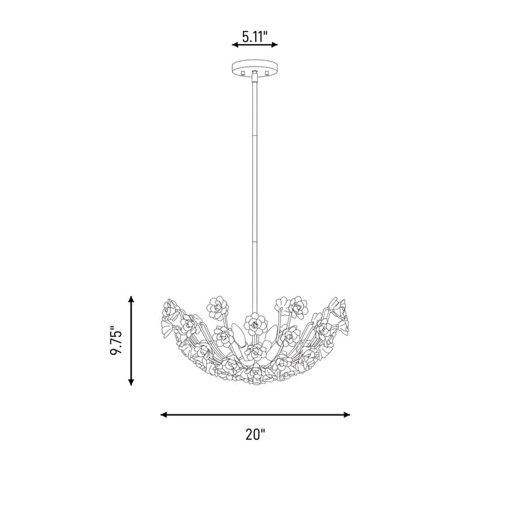 Savoy House - 1-2500-4-127 - Four Light Chandelier - Flores - Noble Brass