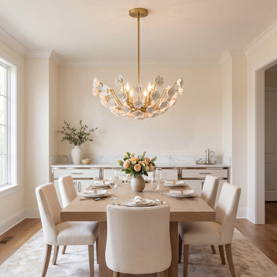 Savoy House - 1-2500-4-127 - Four Light Chandelier - Flores - Noble Brass