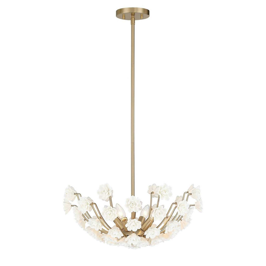 Savoy House - 1-2500-4-127 - Four Light Chandelier - Flores - Noble Brass