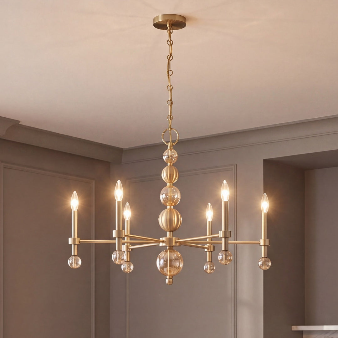 Savoy House - 1-2511-6-127 - Six Light Chandelier - Crescent - Noble Brass
