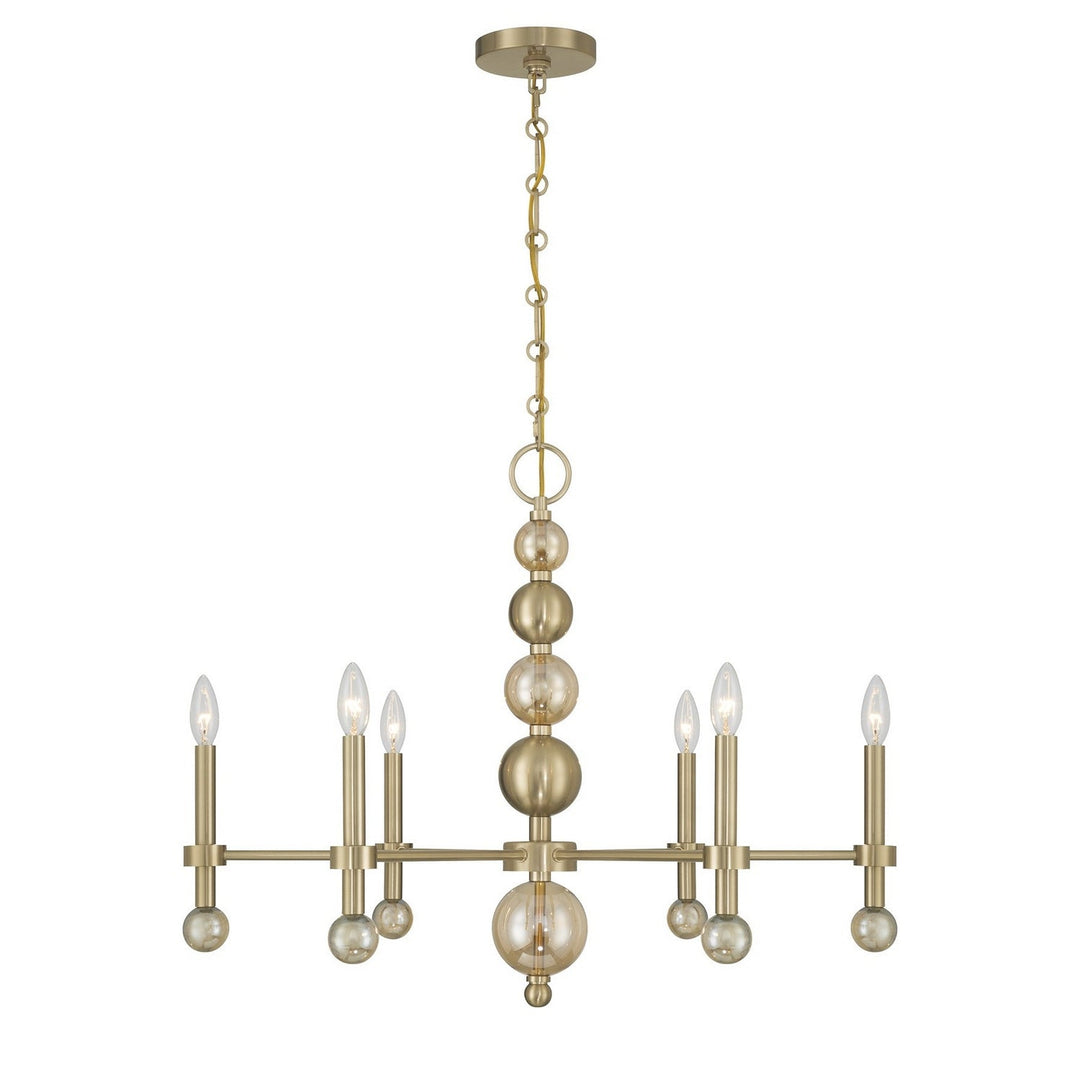 Savoy House - 1-2511-6-127 - Six Light Chandelier - Crescent - Noble Brass