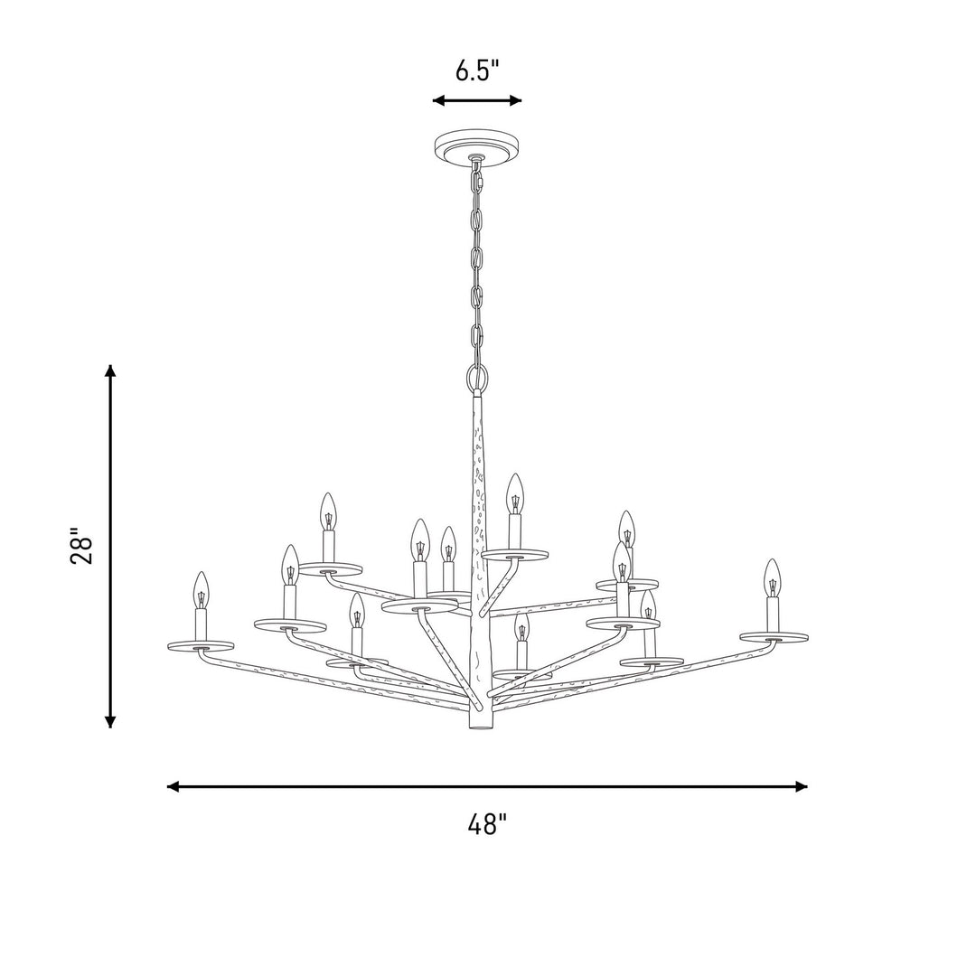 Savoy House - 1-1966-12-60 - 12 Light Chandelier - Judi - Distressed Gold