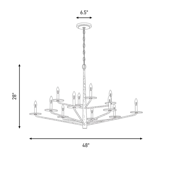 Savoy House - 1-1966-12-60 - 12 Light Chandelier - Judi - Distressed Gold
